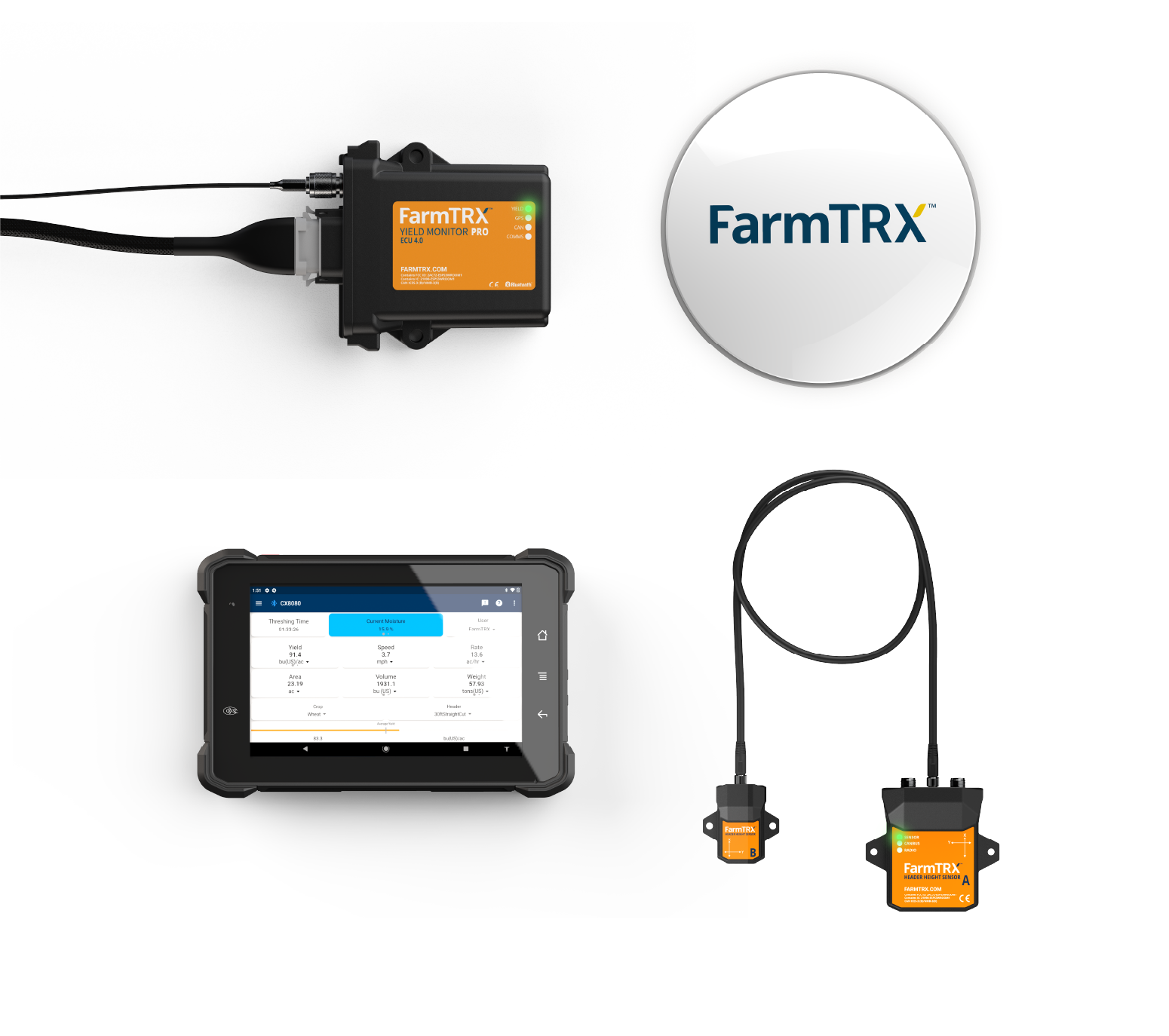Yield Monitor Pro, Header Height Sensor and Display